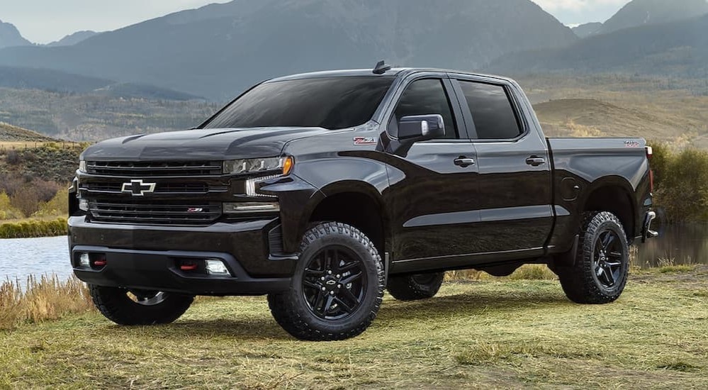 A black 2022 Chevy Silverado 1500 Z71 LTD parked off-road.