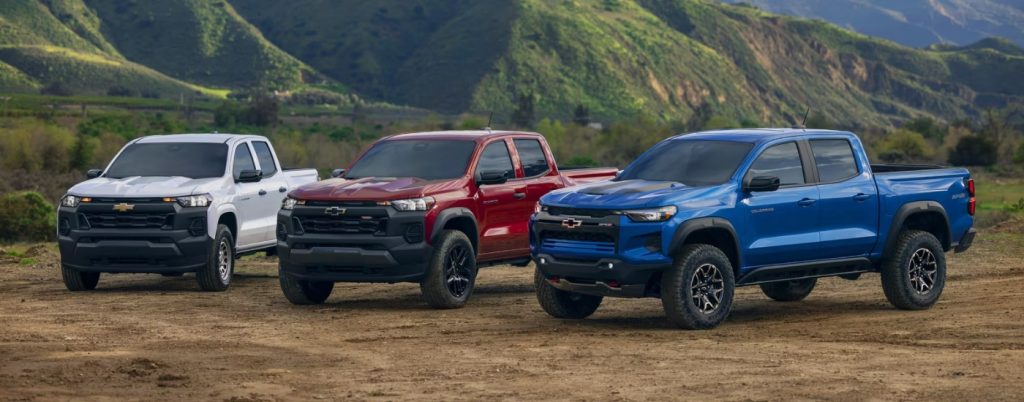 Different trims on the Chevy Colorado.