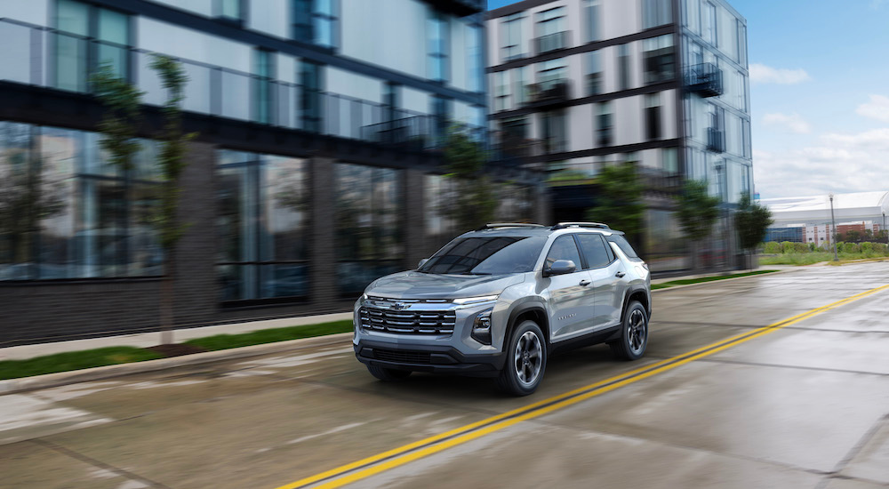 A grey 2026 Chevy Equinox from the front.