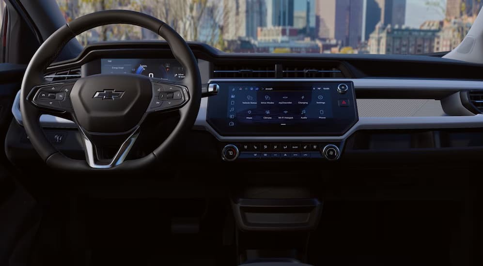 Black dash in a 2027 Chevy Bolt.