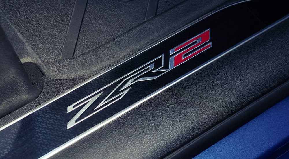 Close-up of a ZR2 badge in a 2026 Chevy Silverado 1500 ZR2.