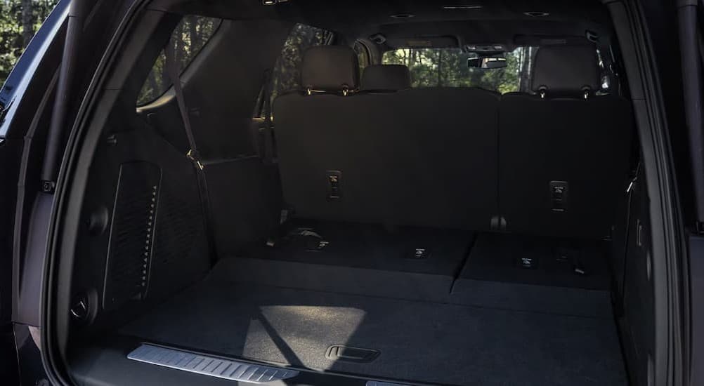Black interior cargo area in a 2026 Chevy Tahoe.