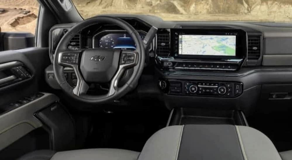 Black dash in a 2026 Chevy Silverado 1500.