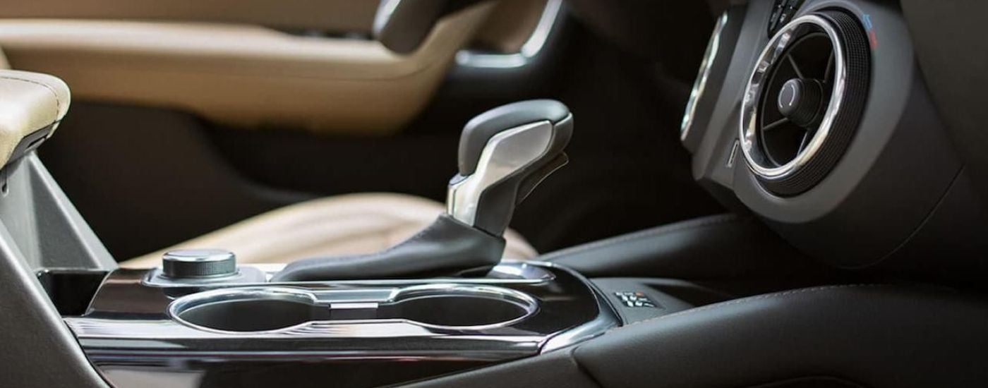 Close-up of a shift stick in a 2022 Chevy Blazer.