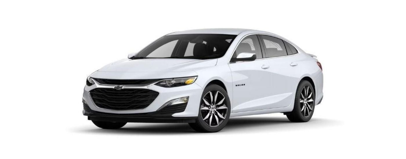 White 2022 Chevy Malibu RS is angled left.