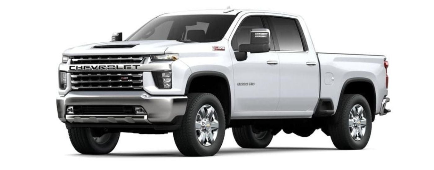 A white 2022 Chevy Silverado 2500 HD Z71 is angled left.
