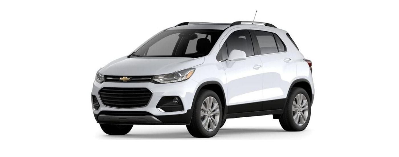 A white 2022 Chevy Trax is angled left.