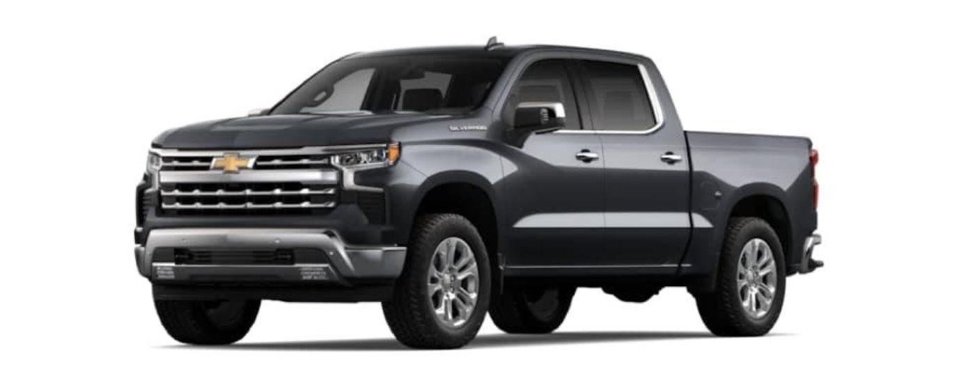 A black 2023 Chevy Silverado 1500 is angled left.