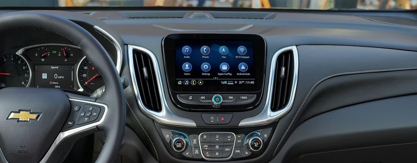 A close up of the infotainment center on a 2024 Chevy Equinox is shown.