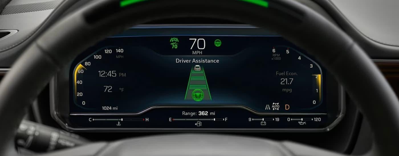 A close up of the Super Cruise feature in a 2024 Chevy Tahoe is shown.
