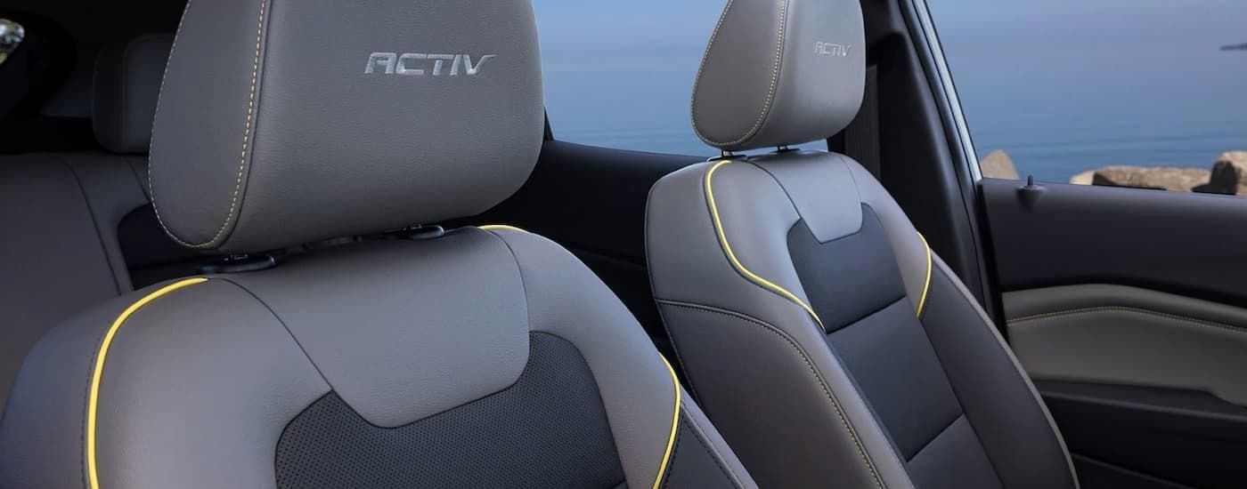 The grey interior of a 2024 Chevy Trax ACTIV.