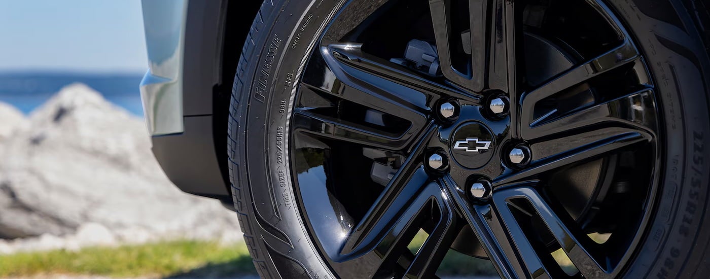 Close-up on the wheel of a 2026 Chevy Trax.