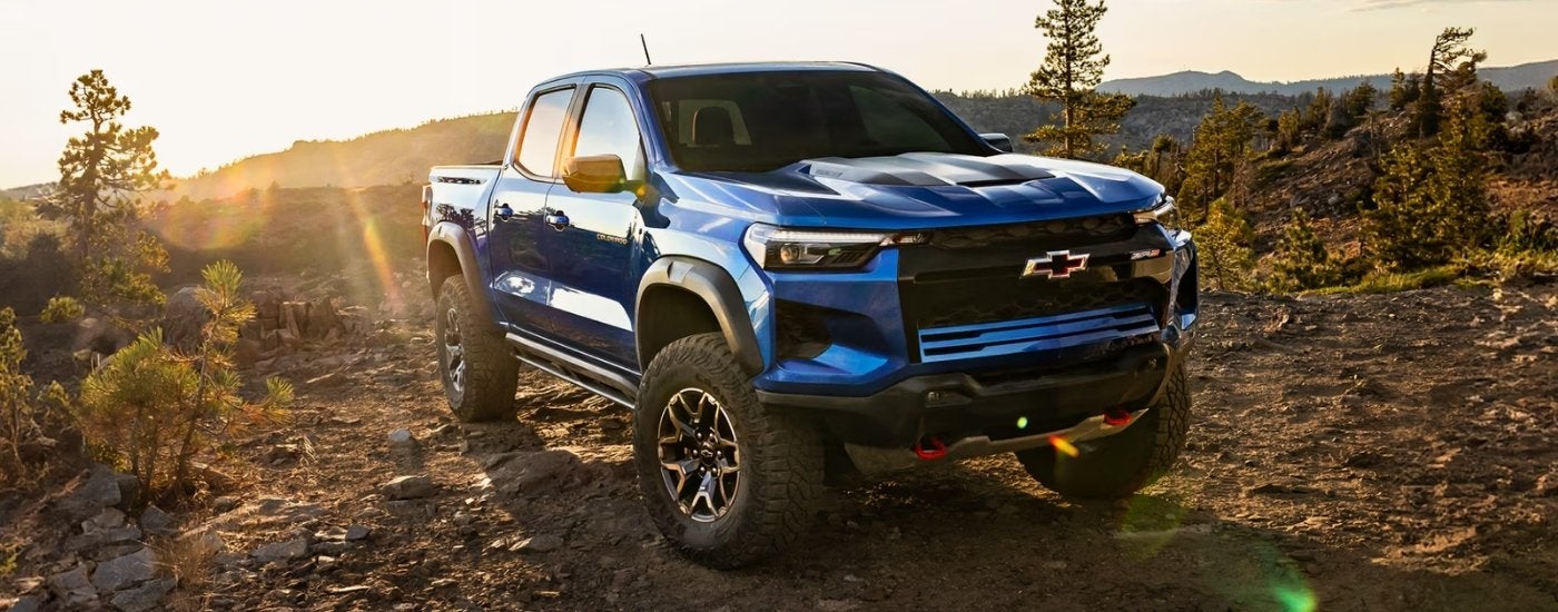 Blue 2026 Chevy Colorado ZR2 parked off-road