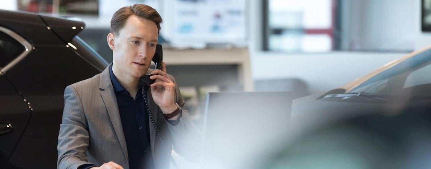 A person on the phone.